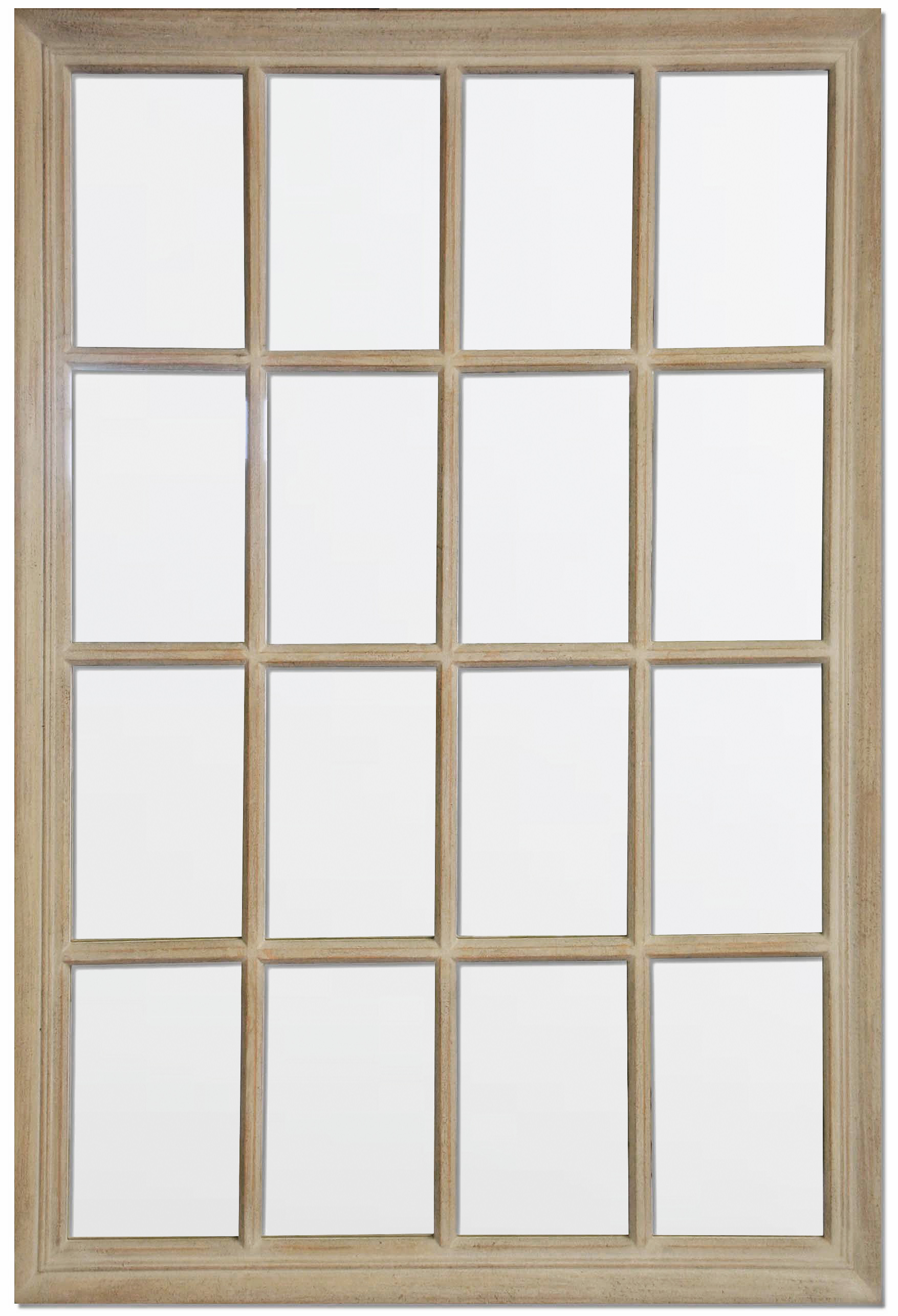 TS073 Wall décor art mirror weathered natural classic rectangular window shape